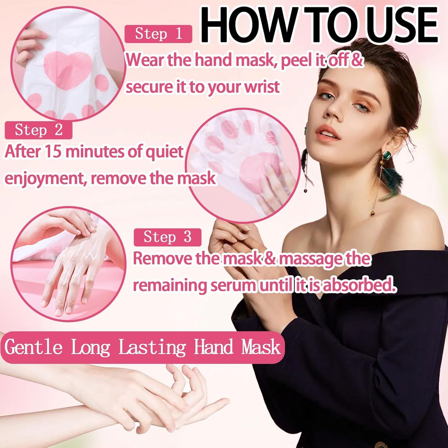 6PCS Hydrating Hand Mask Gifts Set,Intensive Cute Hand Masks for Dry Cracked Hands,Gentle Long Lasting Hand Masks Moisturizing Gloves for Soft and Smooth Touch Hands