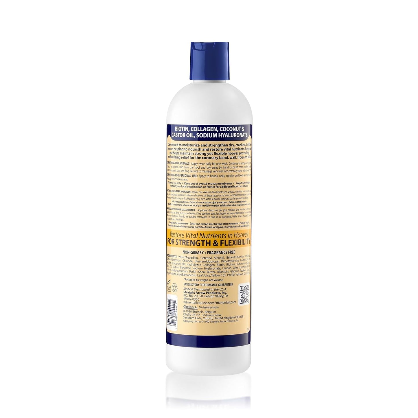 Mane 'n Tail Hoofmaker Hand & Nail Therapy (14.5 Oz) – Fragrance-Free, Biotin & Collagen-Enriched Moisturizing Cream for Strengthening Hooves & Promoting Healthy Growth