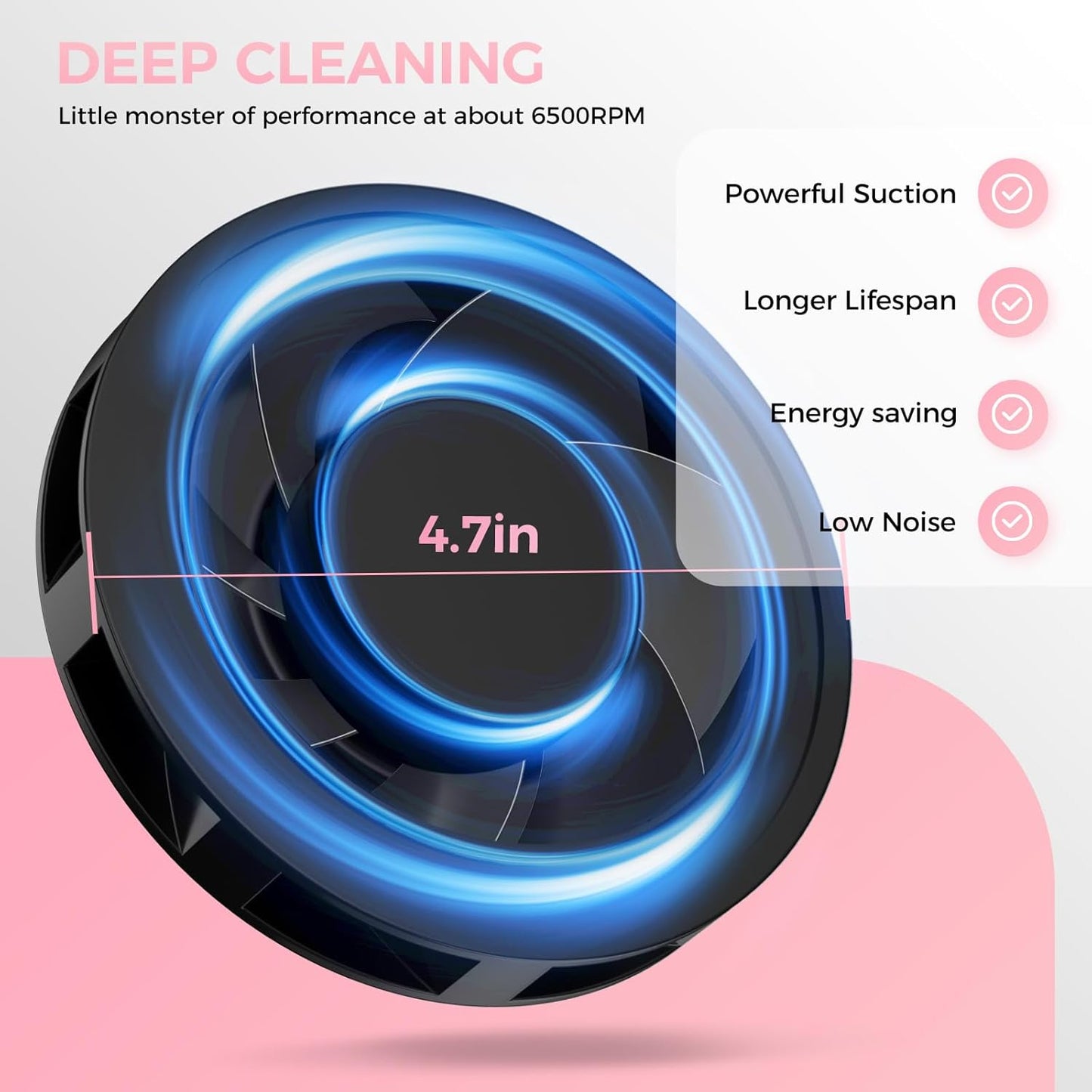 Nail Dust Collector, 1600PA Professional Nail Vacuum Dust Collector Fan with Filter Papers (30 Pcs) for Acrylic Nail Polishing & Manicure at Nail Salon & Home - Pink