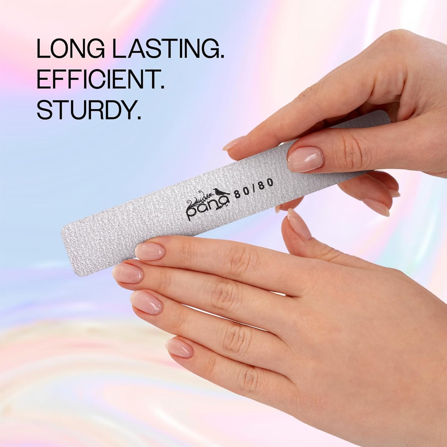 10pcs - PANA Jumbo Double-Sided Emery Nail File for Manicure, Pedicure, Natural, and Acrylic Nails - Zebra (Grit 80/80)