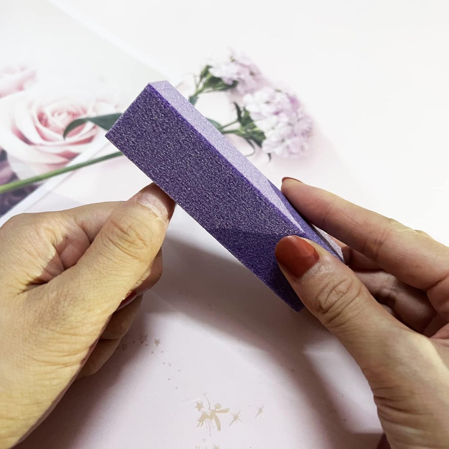 20PCS Nail File Buffer Set for Natural Nails,100 180 Grit Nail File,4 Sides 120 Grit Sanding Buffer Nail Block for Gel Acrylic Nails Professional Manicure Tool,Purple