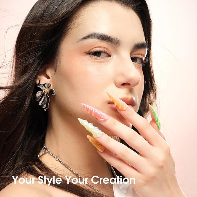 VENALISA 10 ML Pink Gel Nail Polish Set with DIY Nail tips Kit, 5 Pcs Baby Pink Light Nude Gel Polish Color High Gloss Soak Off U V Nail Manicure Salon DIY