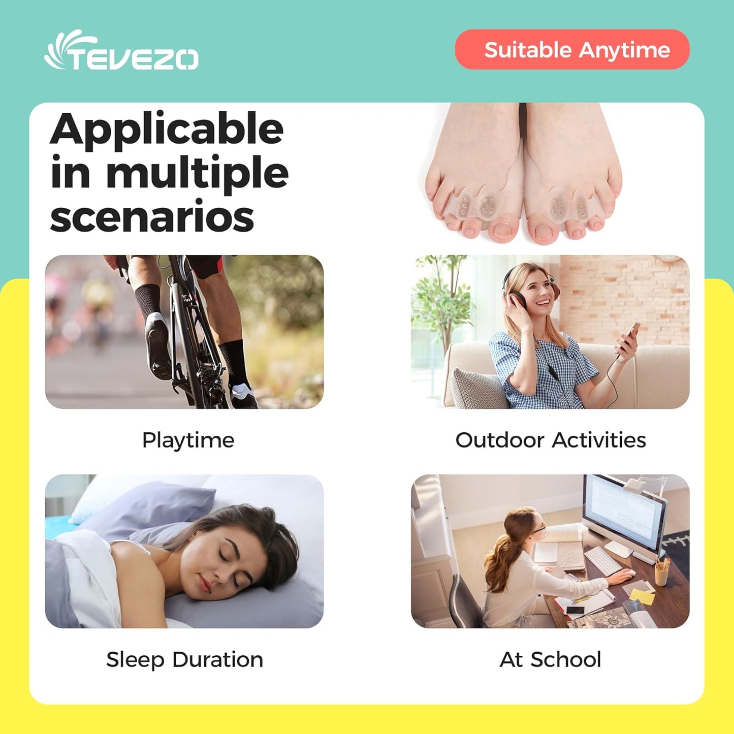 Toe Spacers & Bunion Corrector for Men&Women|Toe Separators,Corn Callus Removers|Hammer Toe Straightener|Bunion Relief|Overlapping Toes Separators|Corn Pads for Toes|1 Pair (Large)