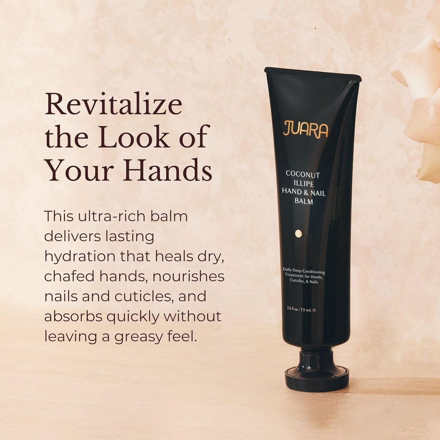 Juara Hand & Nail Balm - Anti Aging Hand Cream for Dry Cracked Hands - Cuticle Treatment with Coconut Oil & Shea Butter - Moisturizing Hand Cream for Women - Natural Ultra-Rich Hand Balm