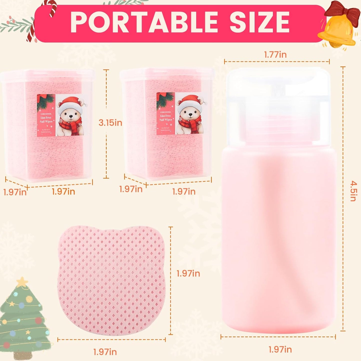 400PCS Lint Free Nail Wipes With Dispenser - Gel Nail Polish Remover Wipes With 100% Pure Acetone Dispenser,No Lint Wipe With 1PCS 120ml Acetone Pump Empty Bottle Nail Supplies