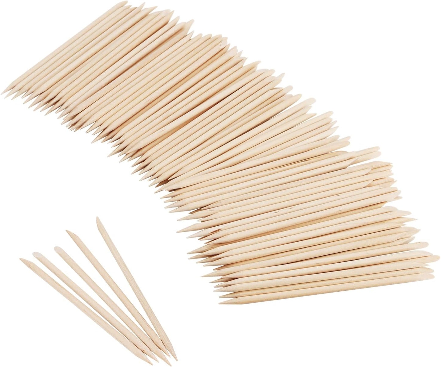 SOUJAP 1200 Pcs 4.5 Inch Orange Sticks for Nails, Wood Cuticle Sticks, Double Sided Wooden Cuticle Pusher Tool for Cuticle Pusher Remover Manicure