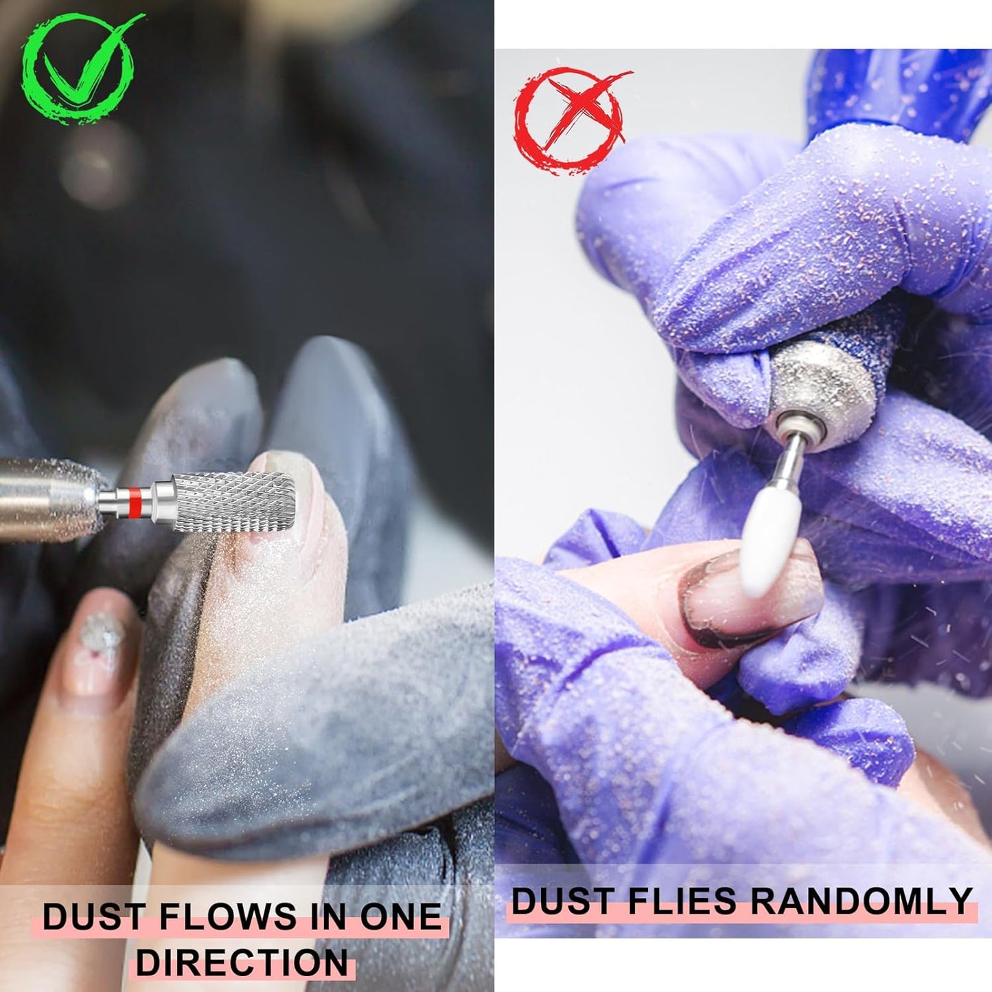 Safety Nail Drill Bits, 3/32'' Carbide Bits, Professional Nail Efile Bit For Nail Drill Machine, Suitable for Manicure Pedicure Cuticle Gel Polishing, Beginners Bits (Silver, Fine Grit)