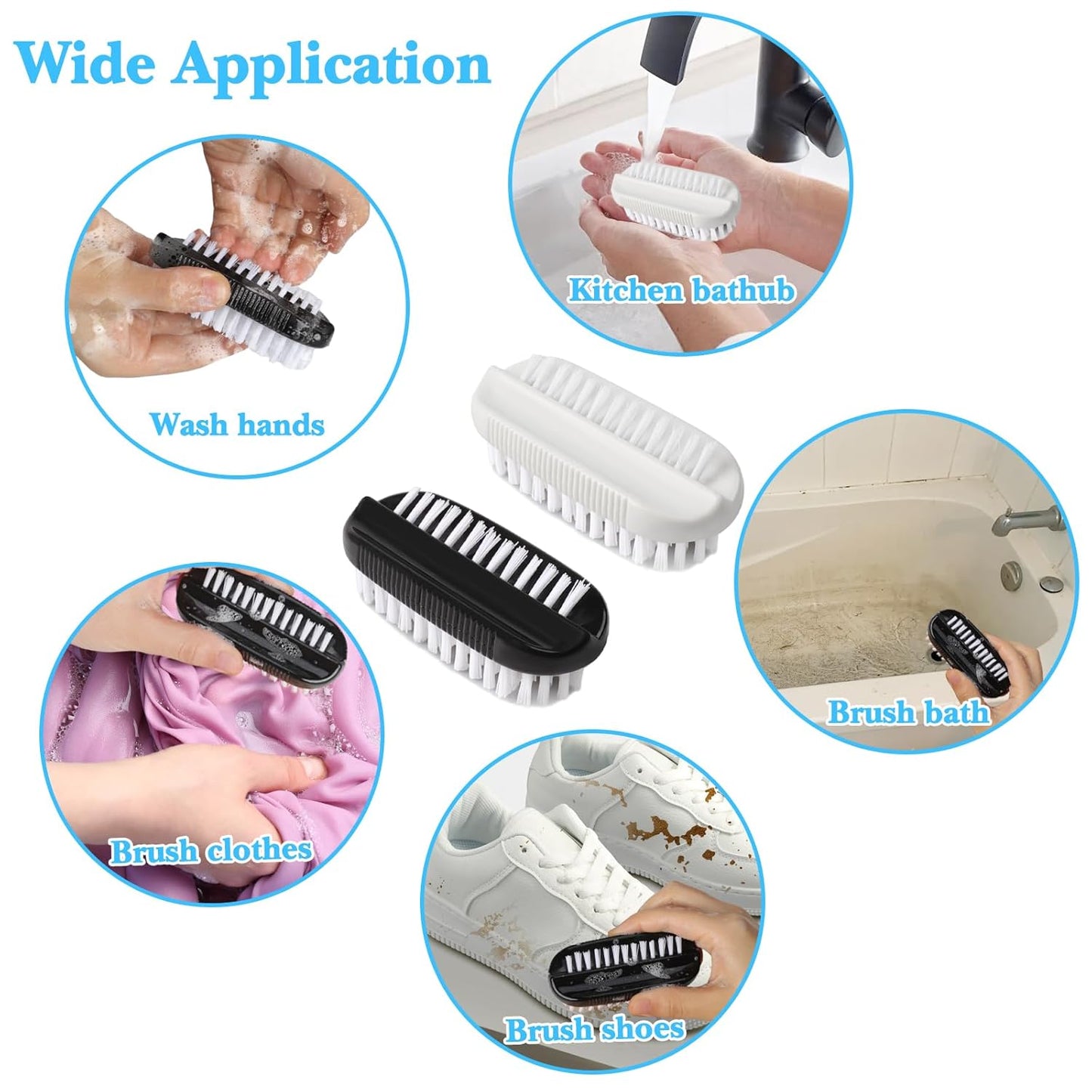 4pcs Nail Brush for Cleaning Fingernails, Nail Brushes for Cleaning, Two Sided Nails Scrubber Brush for Men Women Fingernail Clean Up Brushes