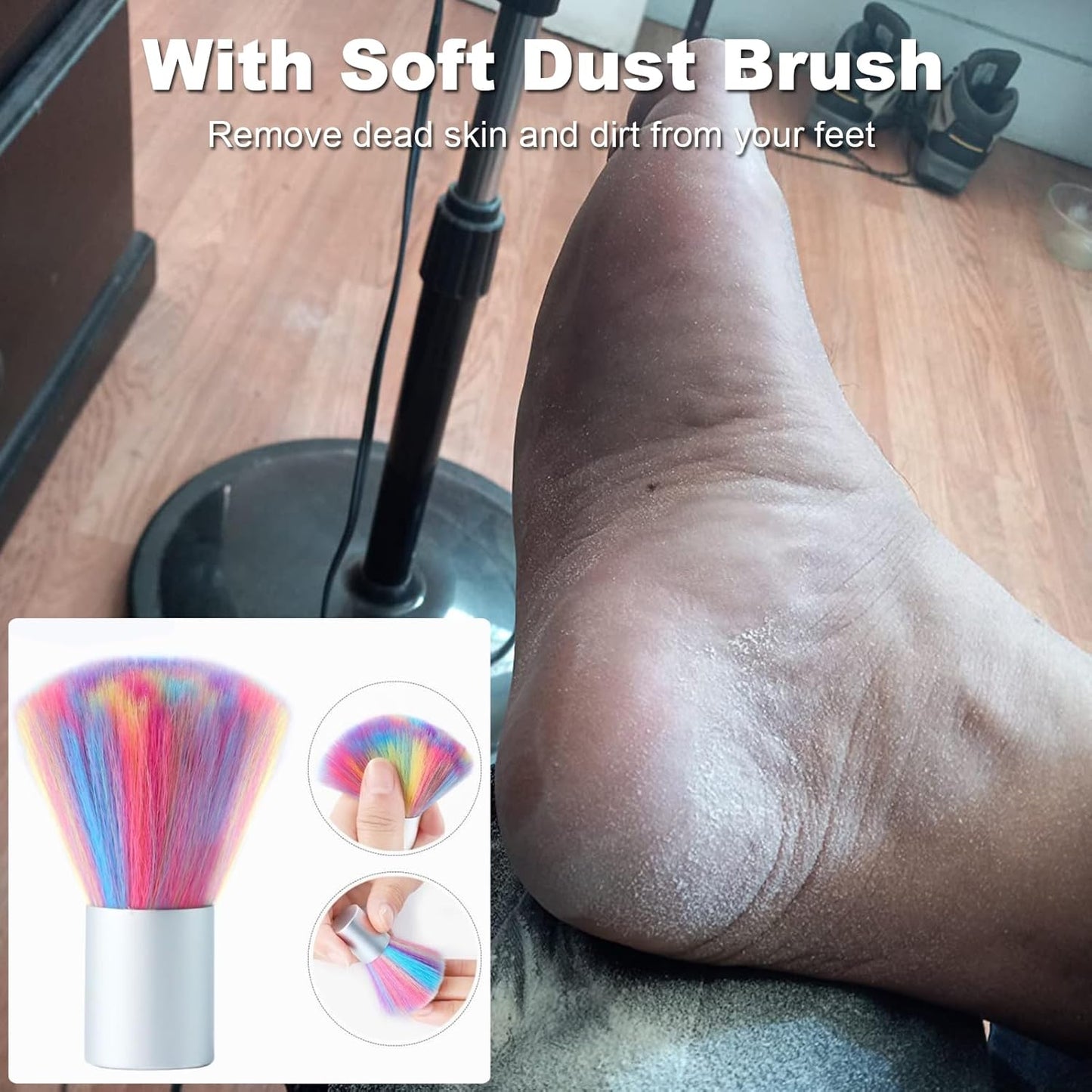 Electric Callus Remover for Feet With Adjustable Speed and 60PCS Sanding Discs - Powerful Foot File, Pedicure Tools, Feet Scrubber, Dead Skin Grinder, Gray