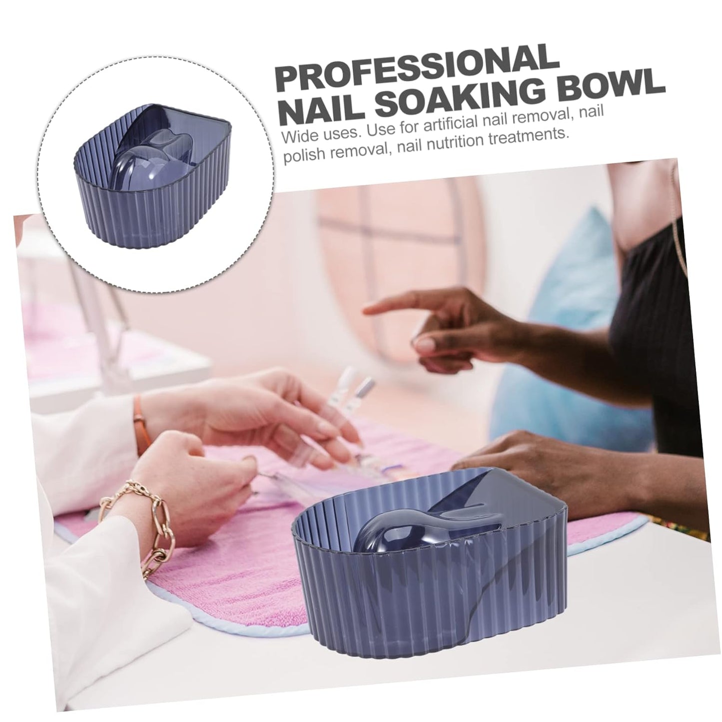 Veemoon Nail Soaking Bowl for Gel Polish Removal Nail Tech Supplies Manicure Spa Tool