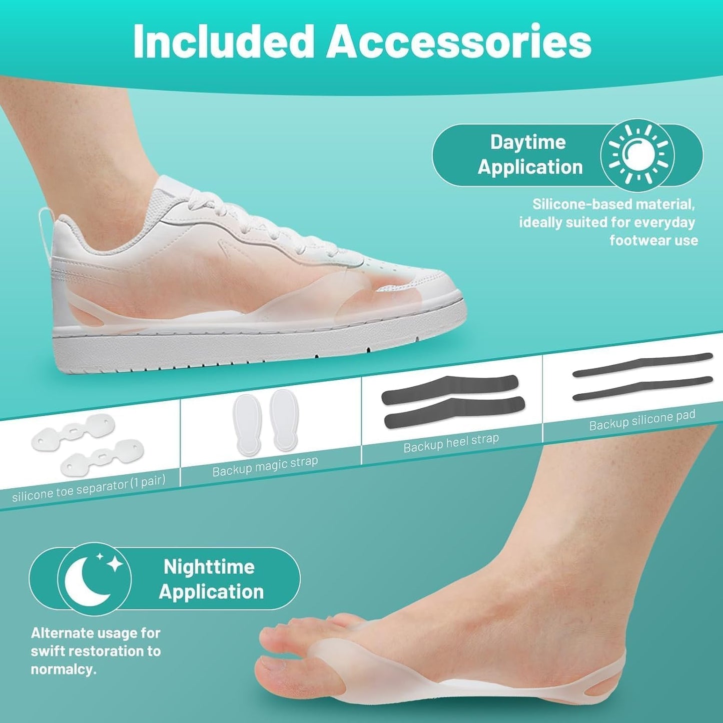 Bunion Corrector for Women and Men Big Toe,Upgraded Press-Button Bunions Correction,Toe Straightener with Bunion Relief,Suitable for Left and Right Feet,Large,Black 1Pack