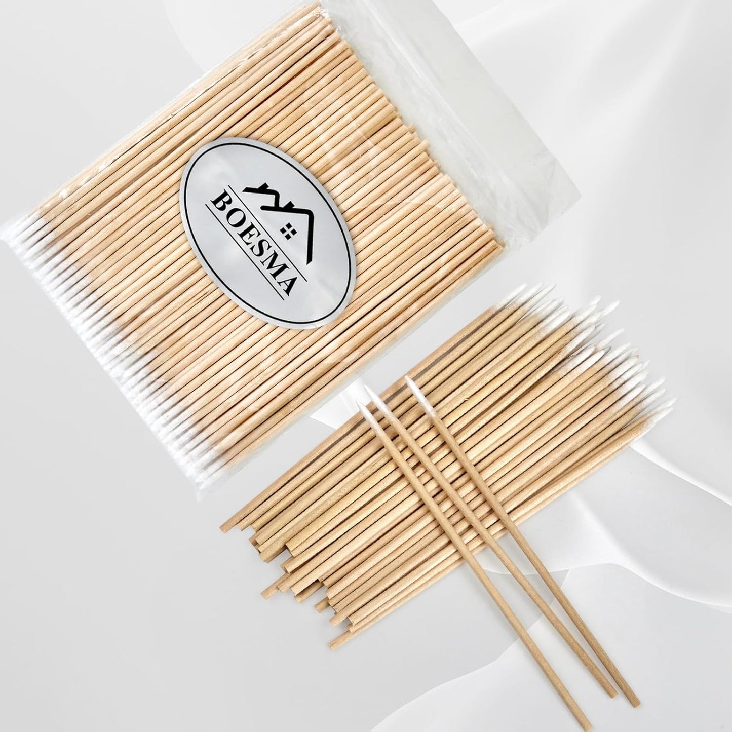 2200Pcs Pointed Cotton Swabs in Storage Box - Precision Microblading Cotton Swabs with Wooden Sticks for Makeup, Cleaning Nail Polish, Eyebrow, Tattoo Permanent Supplies, Craft