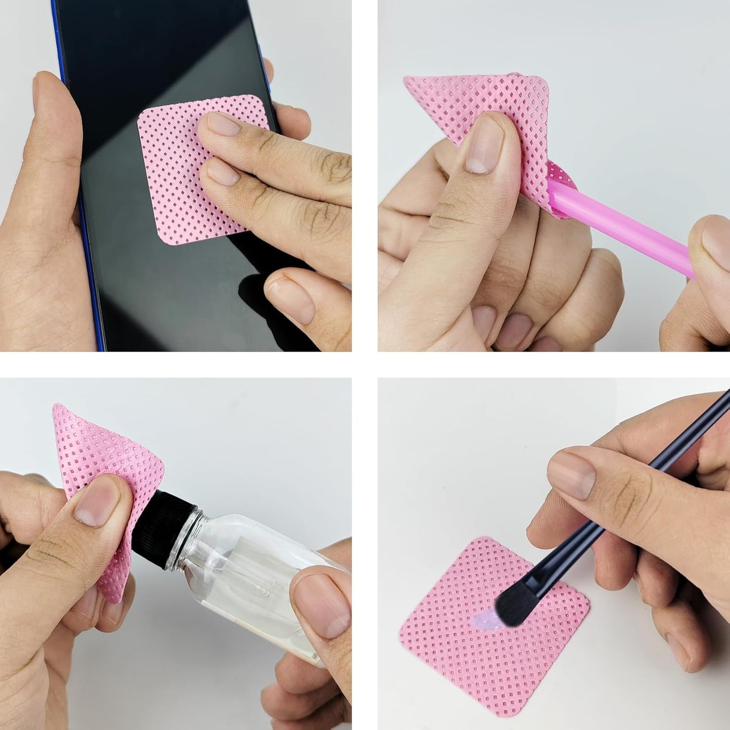 150 Pcs Lint Free Nail Wipes, Non-Woven Nail Polish Remover Pads Nail Polish Wipes for Nail Polish Removal Eyelash Extensions DIY Nail Art Supplies (Pink)