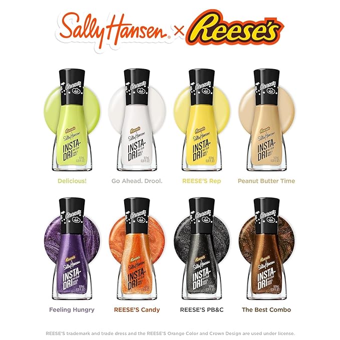 Sally Hansen Insta-Dri Reese's Nail Polish | Quick Dry, Long Lasting, Streak-Free Shine | Opaque, Glossy | 738 REESE’S Rep | Muted Yellow Nail Color