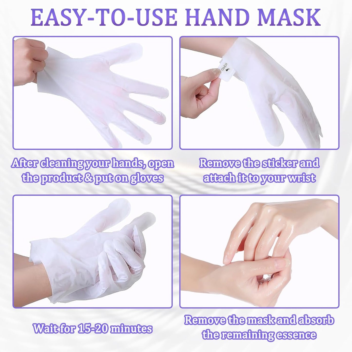 Hand Mask Moisturizing Gloves 6 Pack,Hydrating Hand Mask for Women,Soft Gloves for Dry Cracked Skin C