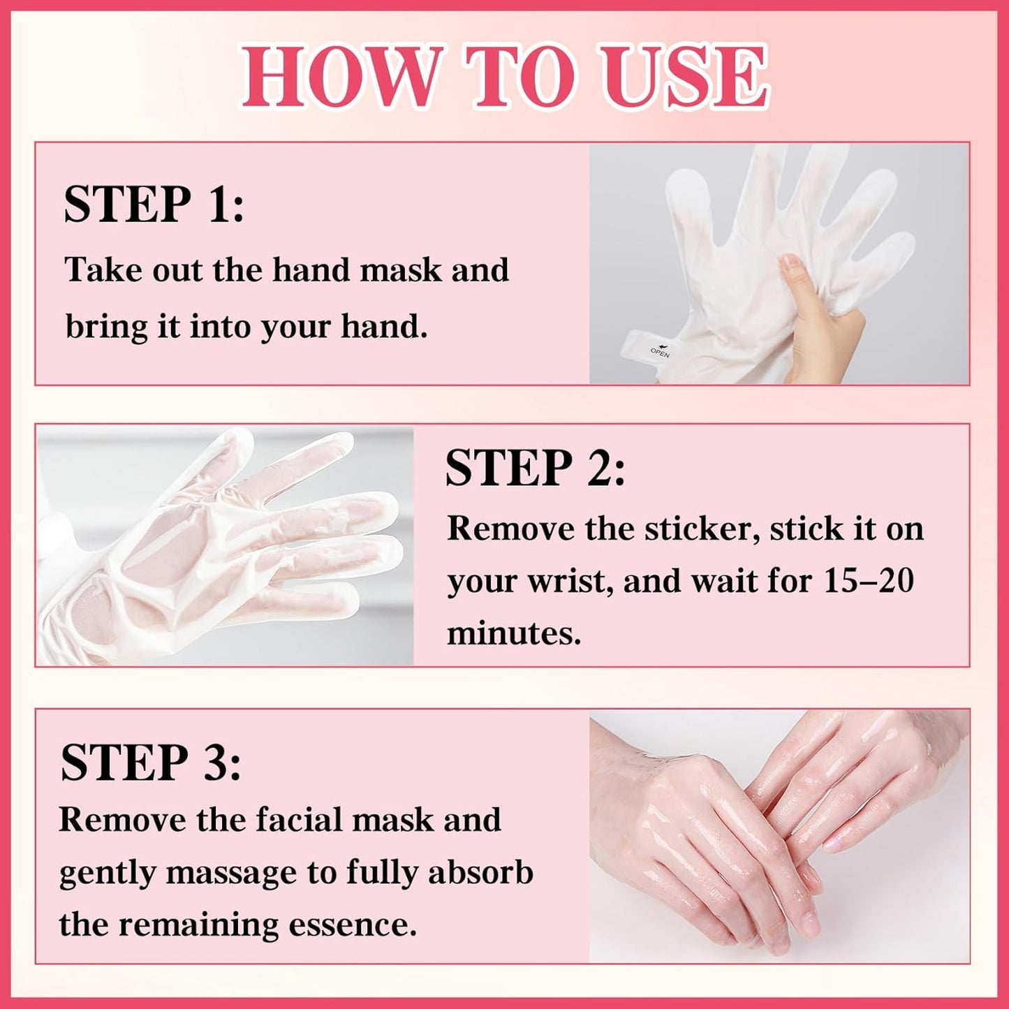 6 Pcs Hand Masks Moisturizing Glove, Hydrating Hand Mask for Dry cracked Hands, Exfoliating Collagen Gloves for Smooth Hands, Smooth Exfoliating Hand Peeling Mask