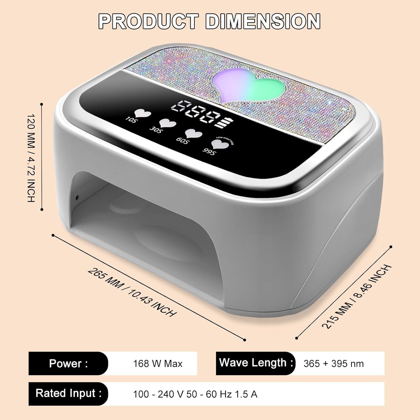 LIMEGIRL UV LED Nail Lamp Kit for Gel Polish Professional Fast White Curing Dryer Light Set with 4 Timers and UV Gloves Cordless Rechargeable Nail Art Cure Machine at Home and Salon