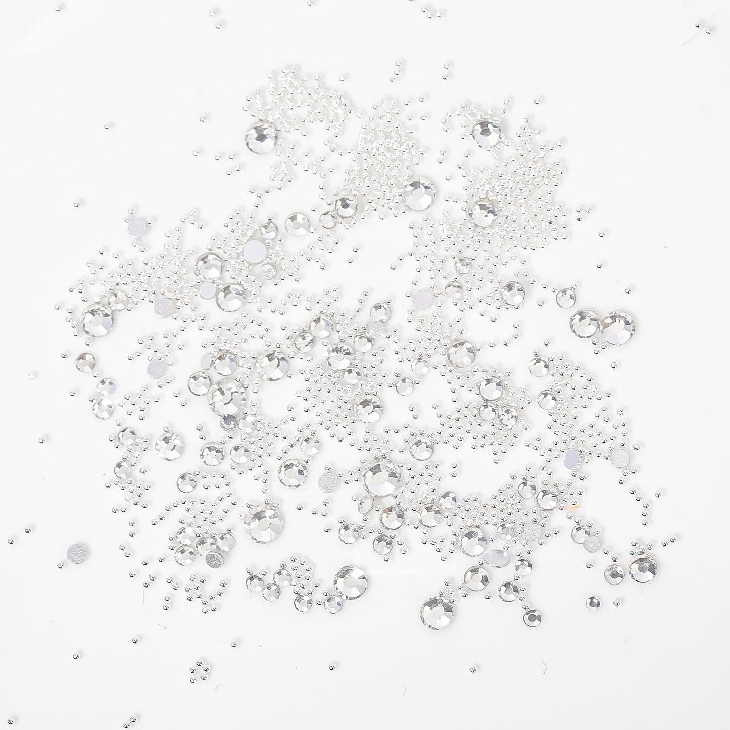 Multi Shapes Champagne Gold 3D Glass Crystal Nail Rhinestones Kit Mix 0.8mm Silver Nail Round Beads Charm Flatback Gems 5 Grids Flatback Rhinestones Stone Diamond for Manicure Makeup DIY Decoration