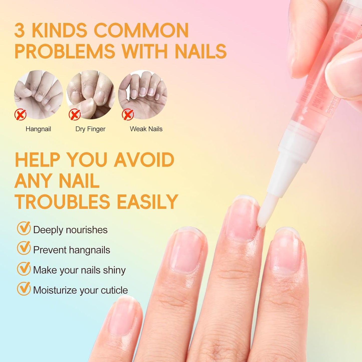 COSCELIA 8pcs Cuticle Oil Pen Bulk for Nails Polish Repair Pen Nail Nourishment Polish with Vitamins to Nourish and Moisturize Skin for Cuticle Nail Care
