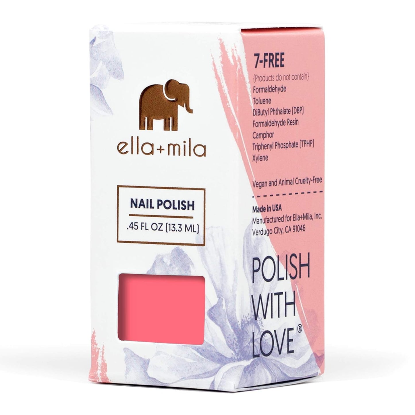 ella+mila Professional, Quick Dry, Long-Lasting & Chip-Resistant Pink Nail Polishes (Sweet Tooth - 0.45 fl oz)