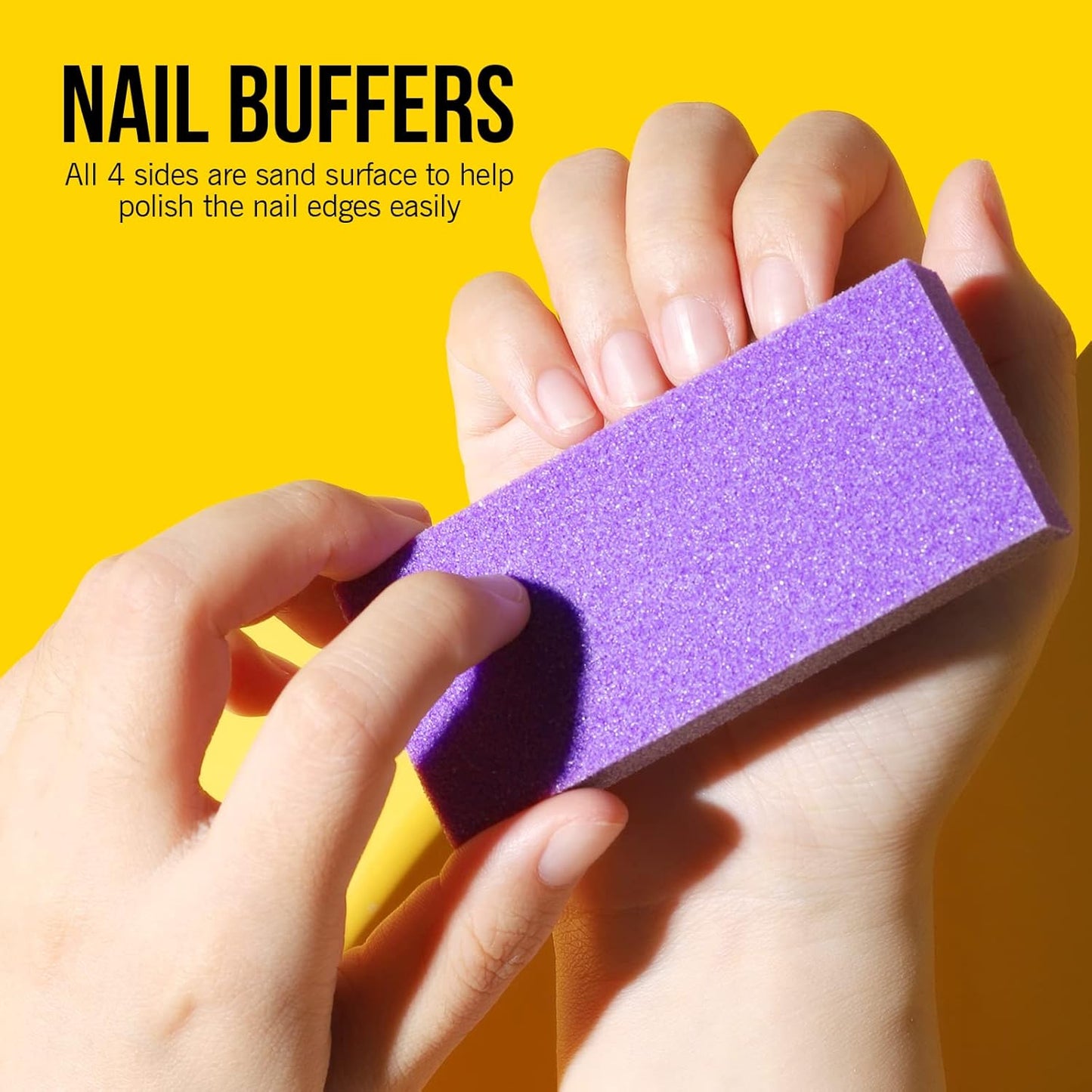 FANDAMEI Nail Buffers and Files - Professional Nail Care Kit with Rectangular Buffer Blocks, 100/180 & 1000/4000 Grit Files