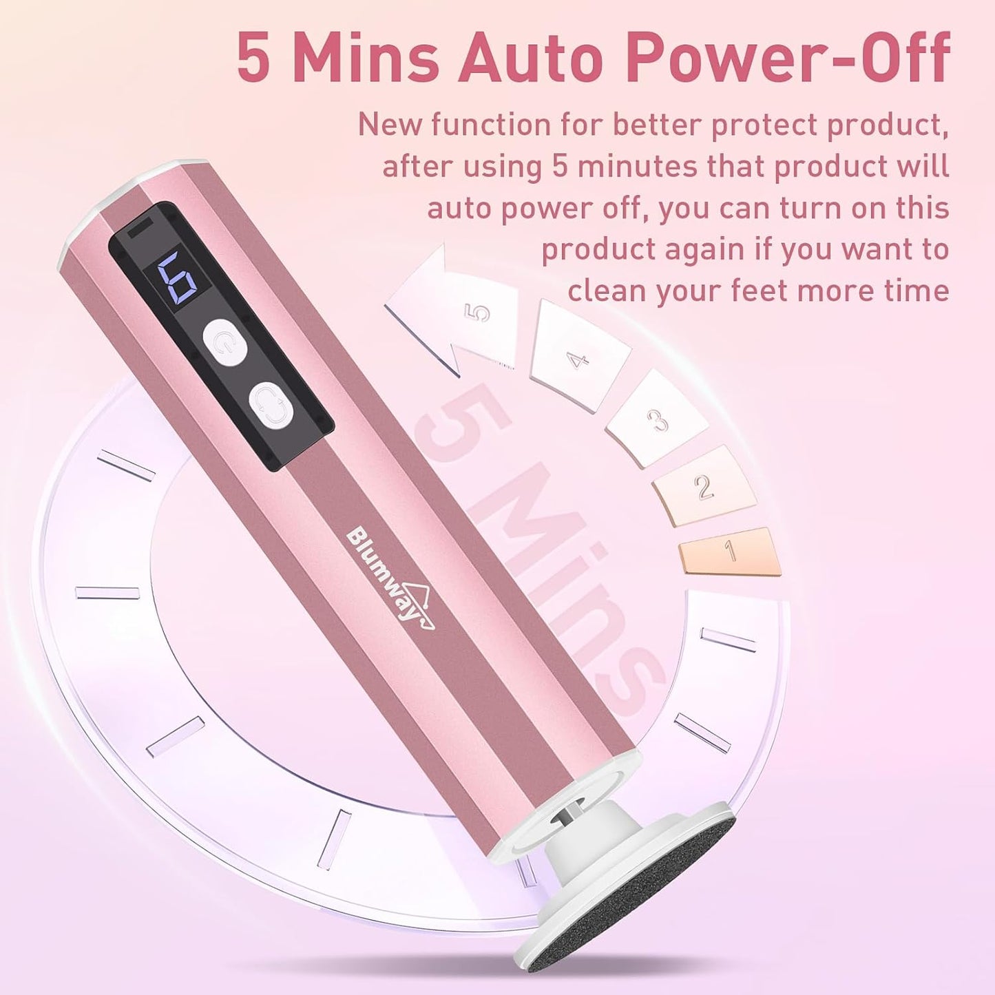 Blumway Electric Foot Callus Remover, 2 in 1 Electric Foot File Nail Grinder, 9 Adjustable Speeds &10+10+10 Replacement Sandpaper Pedicure Tools for Men Women Feet Dead Skin