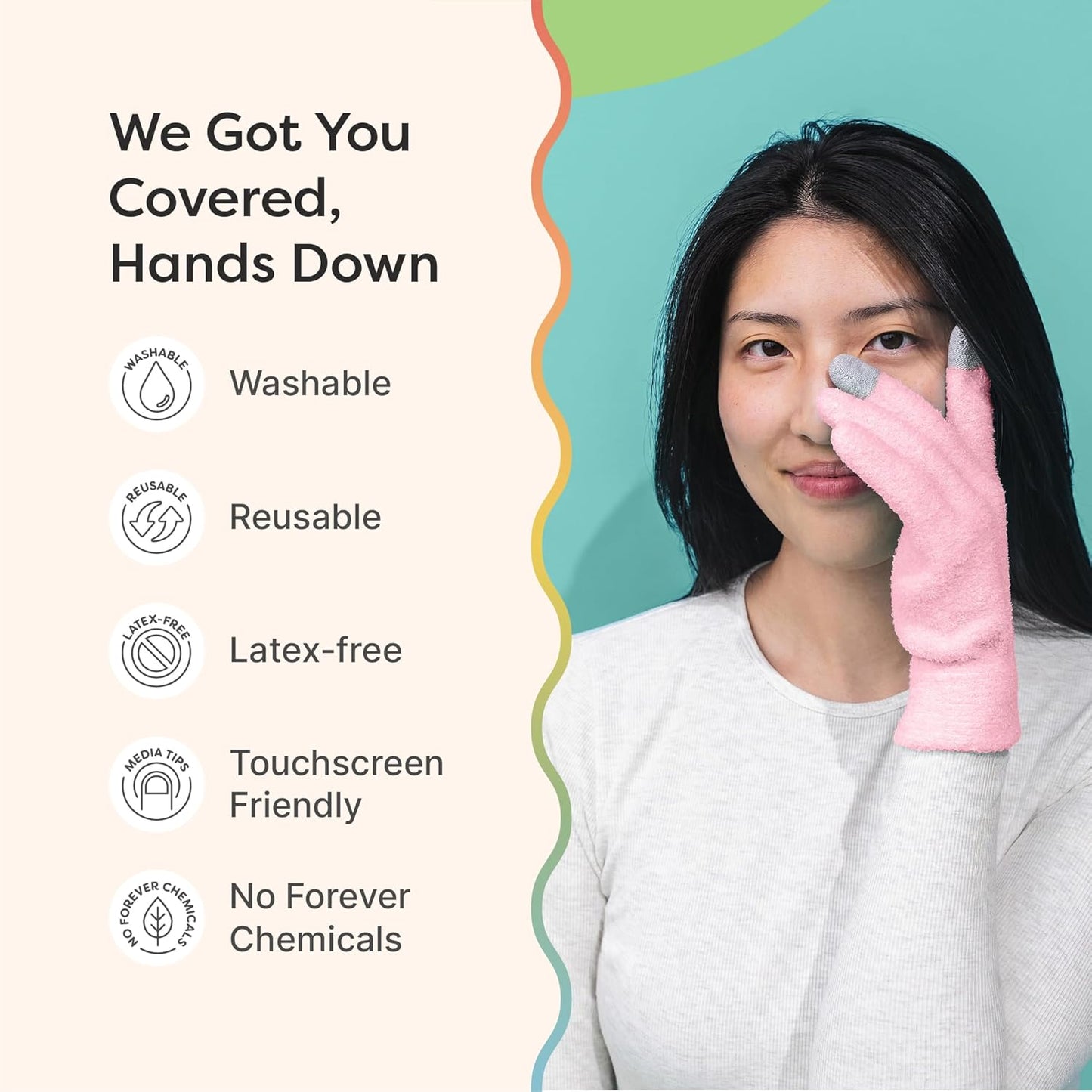 ZenToes Moisturizing Gloves for Dry Hands, Gel Infused with Jojoba Seed Oil, Olive Oil and Vitamin E, Overnight Hand Moisturizer (OSFM, Fuzzy Pink with Media Tips)