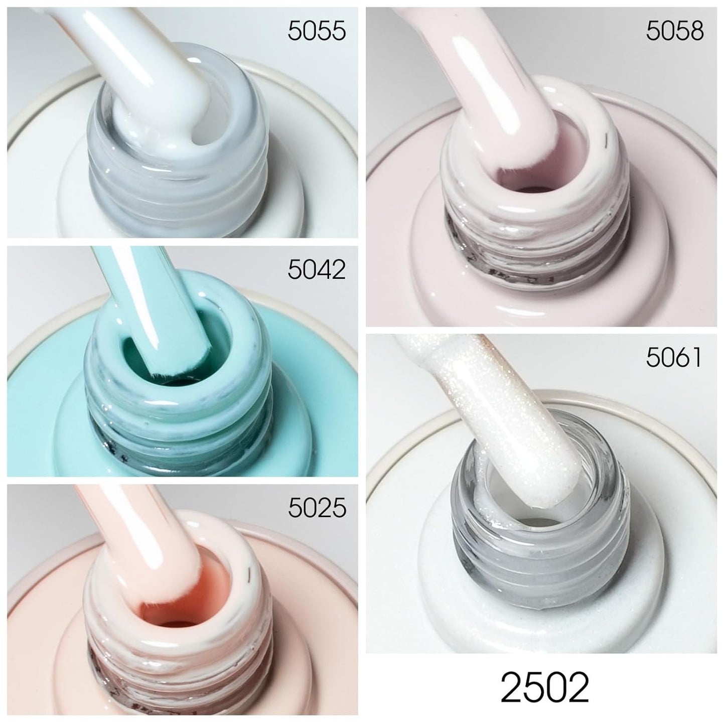 VENALISA Gel Nail Polish Set, 5 Colors 10ML Gel Polish Kit Nude Pink Blue Milky White Glitter Soak Off Salon Manicure DIY at Home Nail Art For Girls Women