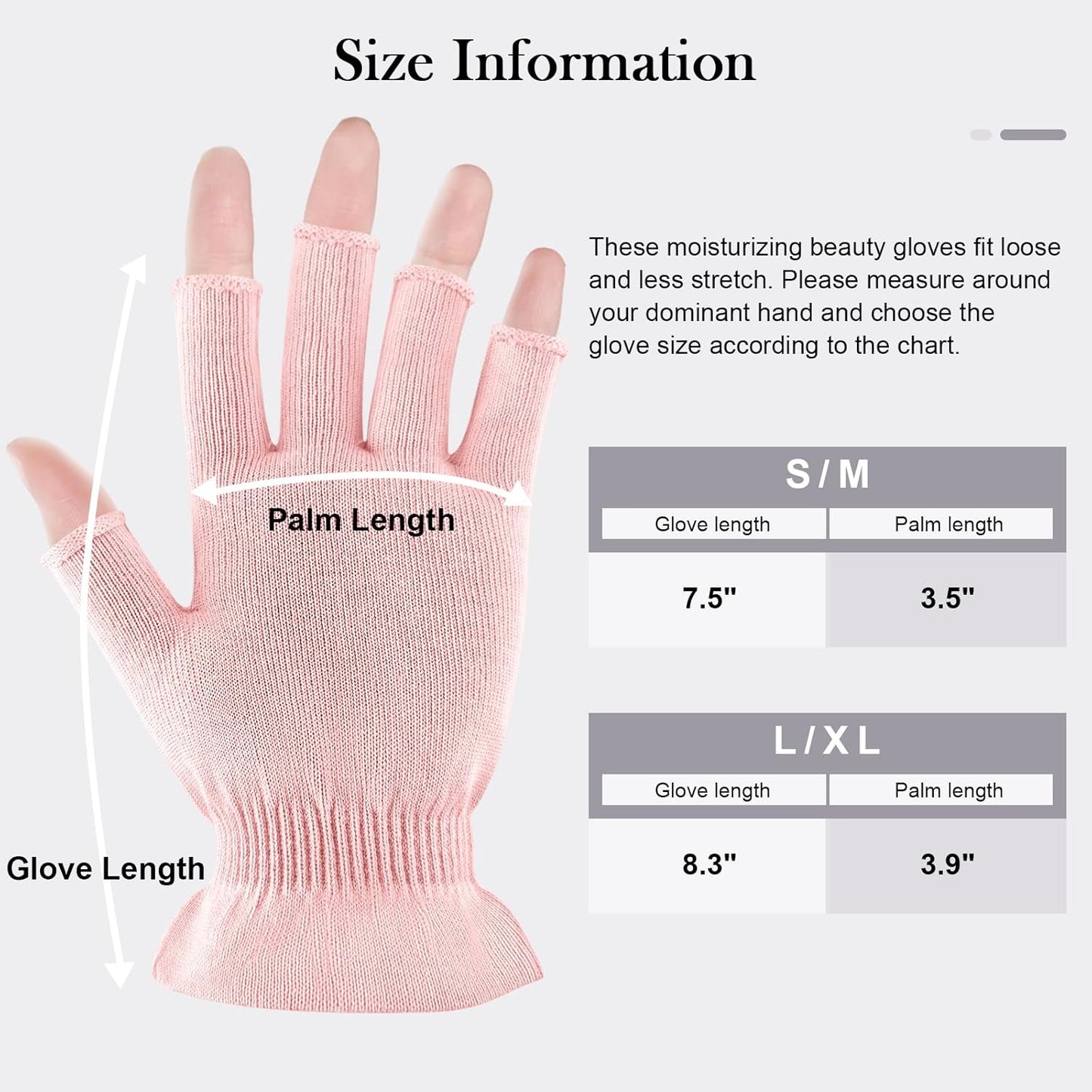 MIG4U Fingerless Moisturizing Gloves, Half Finger Touchscreen Beauty Glove for Eczema, SPA, Dry Hands, Skin Treatment, Summer Sun UV Protection, Pink, 3 Pairs S/M