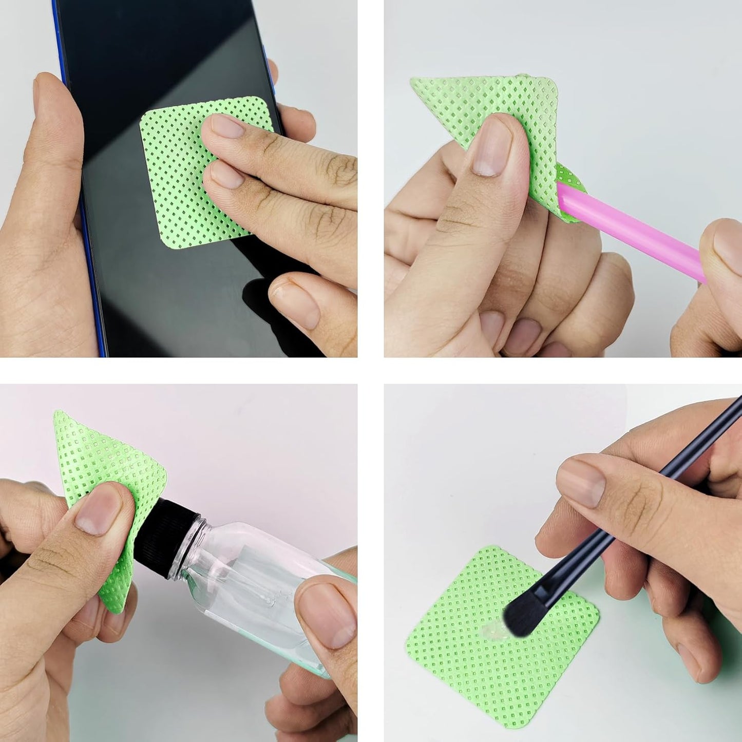600 Pcs Lint Free Nail Wipes, Non-Woven Nail Polish Remover Pads Nail Polish Wipes for Nail Polish Removal Eyelash Extensions DIY Nail Art Supplies (Green)