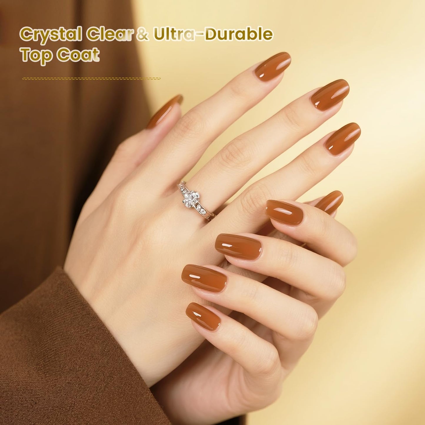 JODSONE Top Coat & Base Coat Gel Polish,2Pcs 16.5ml No Wipe Base Coat and Top Coat Set for Long Lasting Need U V Lamp Cured at Home DIY Nail Salon Girl Gift