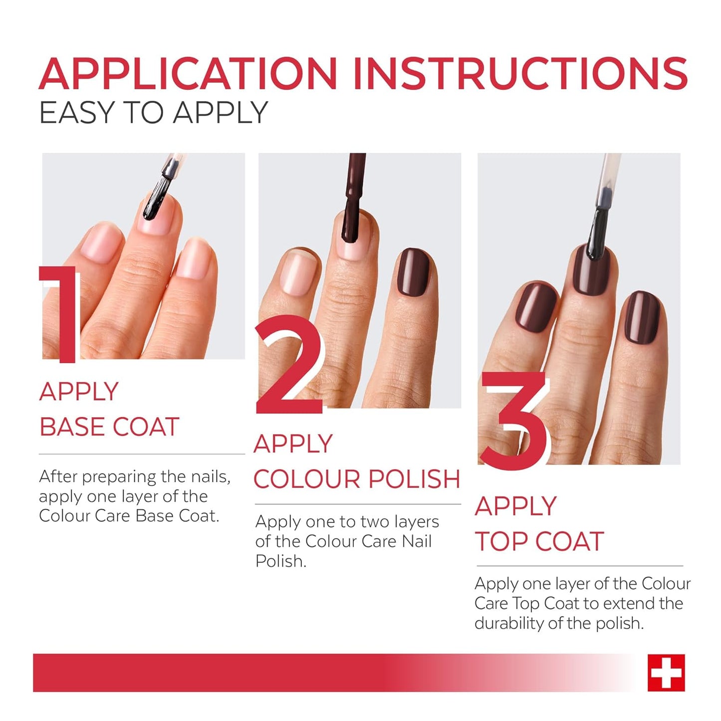 PODERM - Nail Polish β Enriched with Tea Tree β Improves nail appearance β Ingredients Natural/Vegan - foot/hand - Swiss Made (Black-Red)