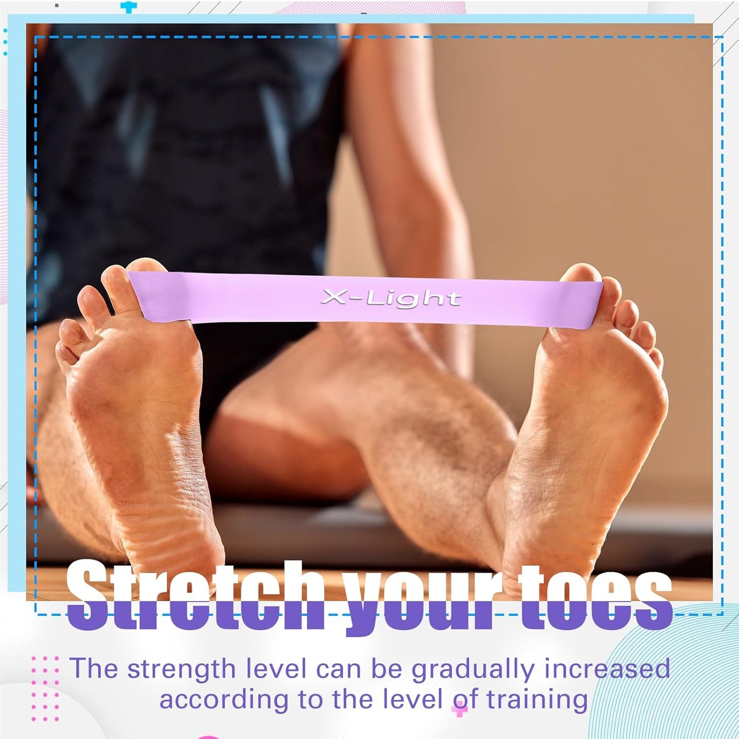 Set of 5 Toe Stretcher Bands for Bunions Correction Foot Big Toe Spacers Resistance Straightener Loop Bands with Carry Bag for Women Men Hallux Valgus Alignment Yoga Exercise(Purple)