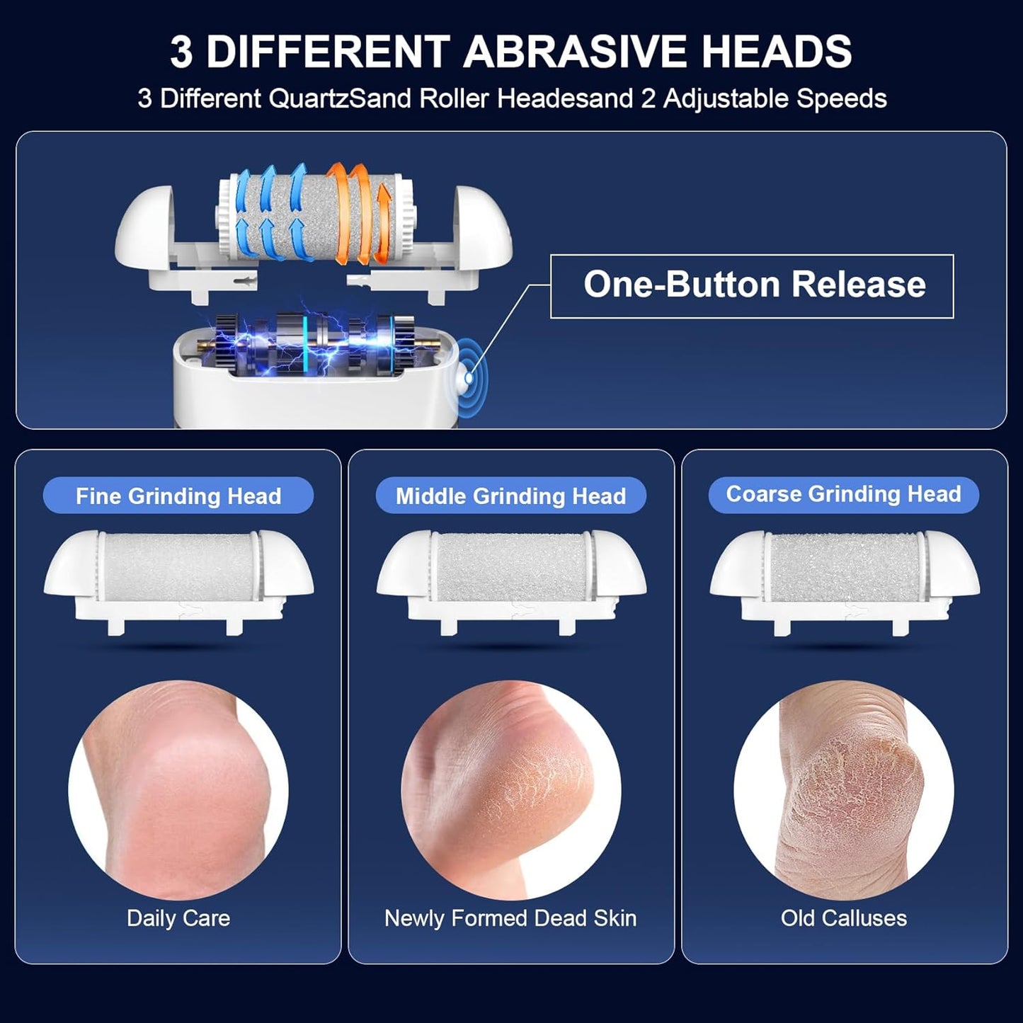 100% Effective Electric Foot Callus Remover CMTQVFL -【7 Performance Upgraded 2025】 Professional Foot Callus Remover IPX7 Waterproof Electric Callus Remover for Feet Hard Care Dead Cracked Skin