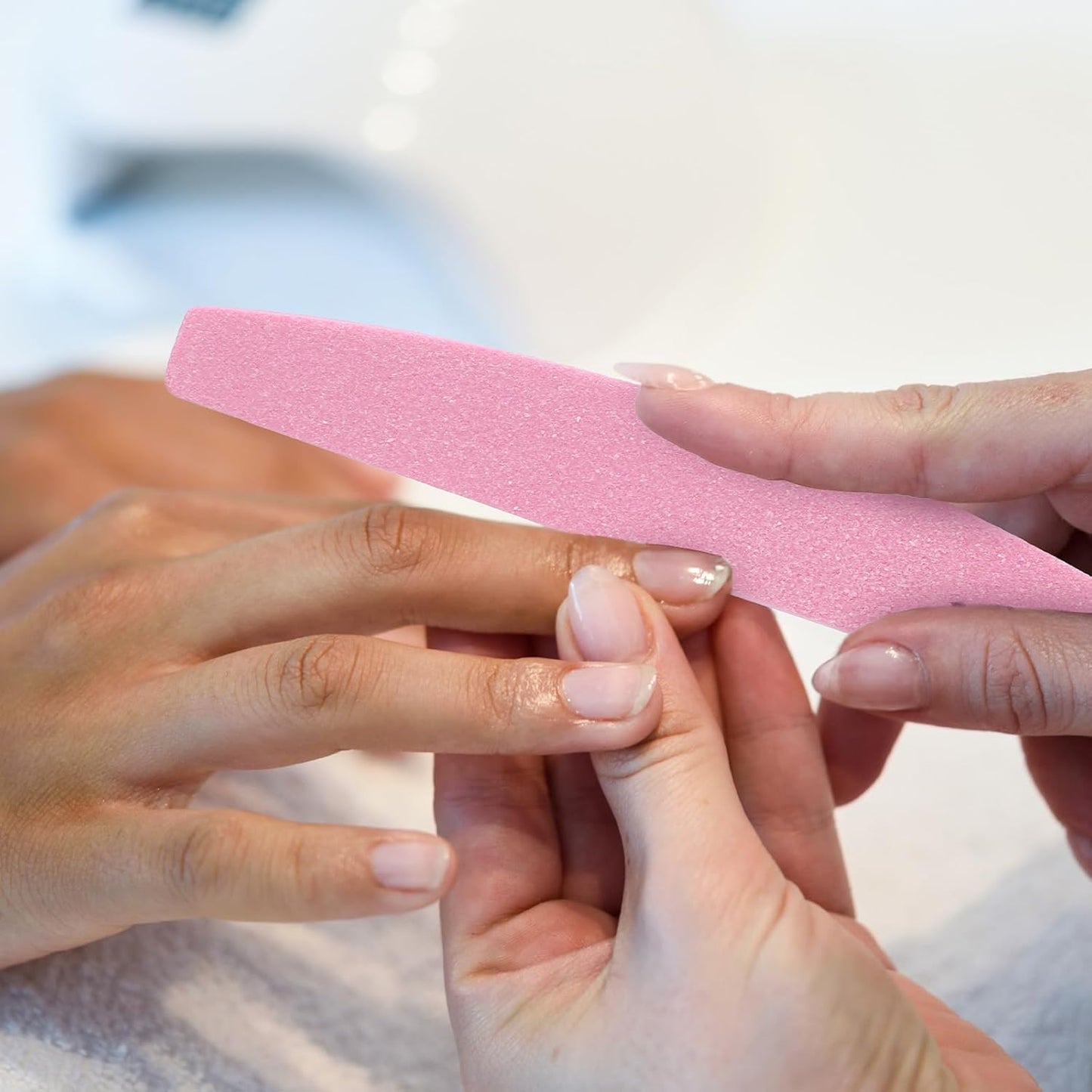 100 Pack Nail Buffers 100/180 Grit Heavy Duty Nail Files for Women Washable Double Sided Nails Sanding Block File for Acrylic Natural Gel Nails, Pink