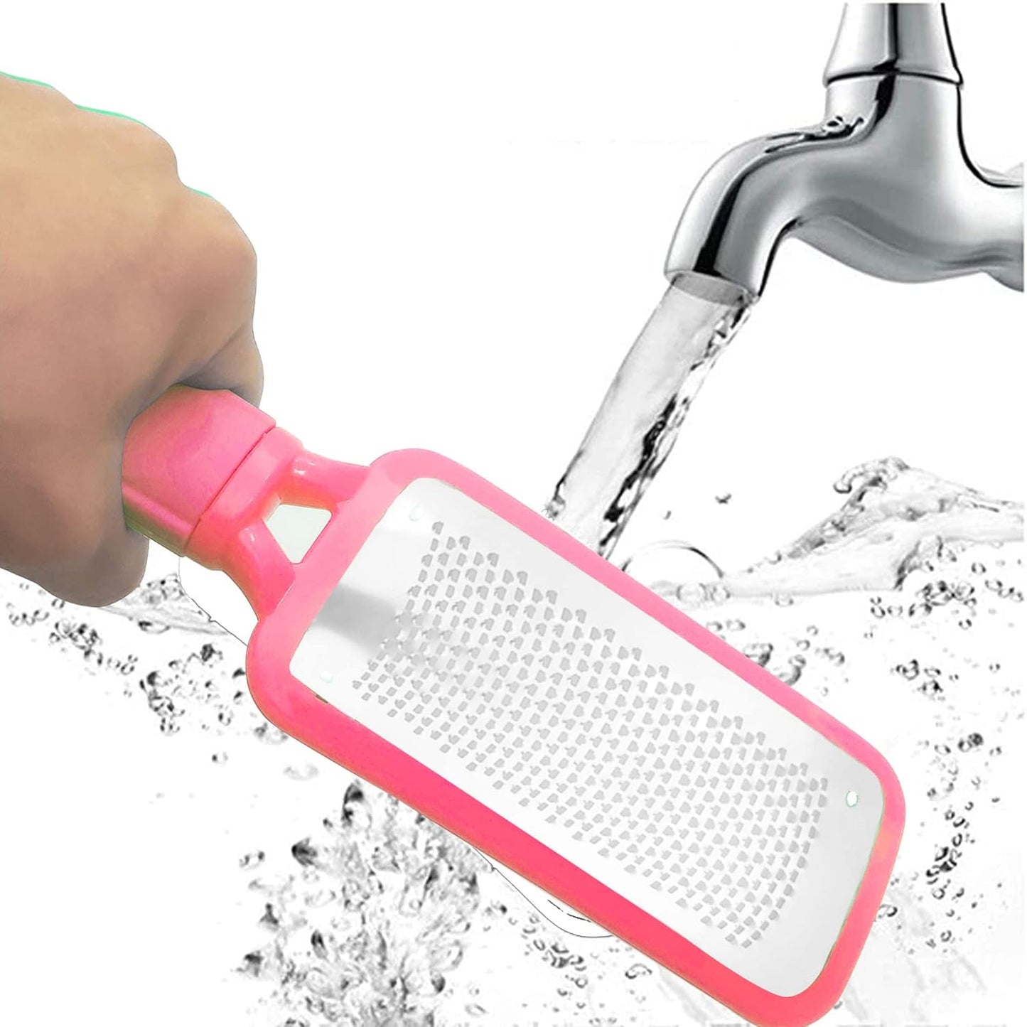 Professional Foot Files Callus Remover,Foot Scrubber for Dead Skin,Stainless Steel Foot Rasp-Pink(1 Pack)