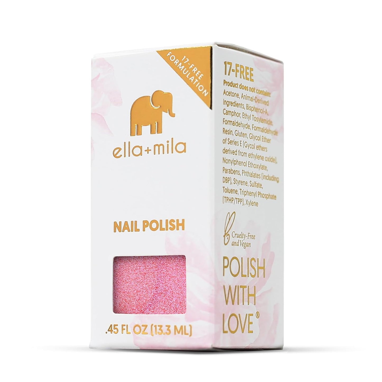 ella+mila Professional, Quick Dry, Long-Lasting & Chip-Resistant Pink Nail Polishes (Aurora Lights - 0.45 fl oz)