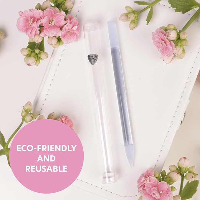 BONA FIDE BEAUTY Glass Cuticle Pusher, 1-Pieces Blue Gentle Czech Manicure Stick for Remover, Long-Lasting and Double-Sided Reusable Glass Stick