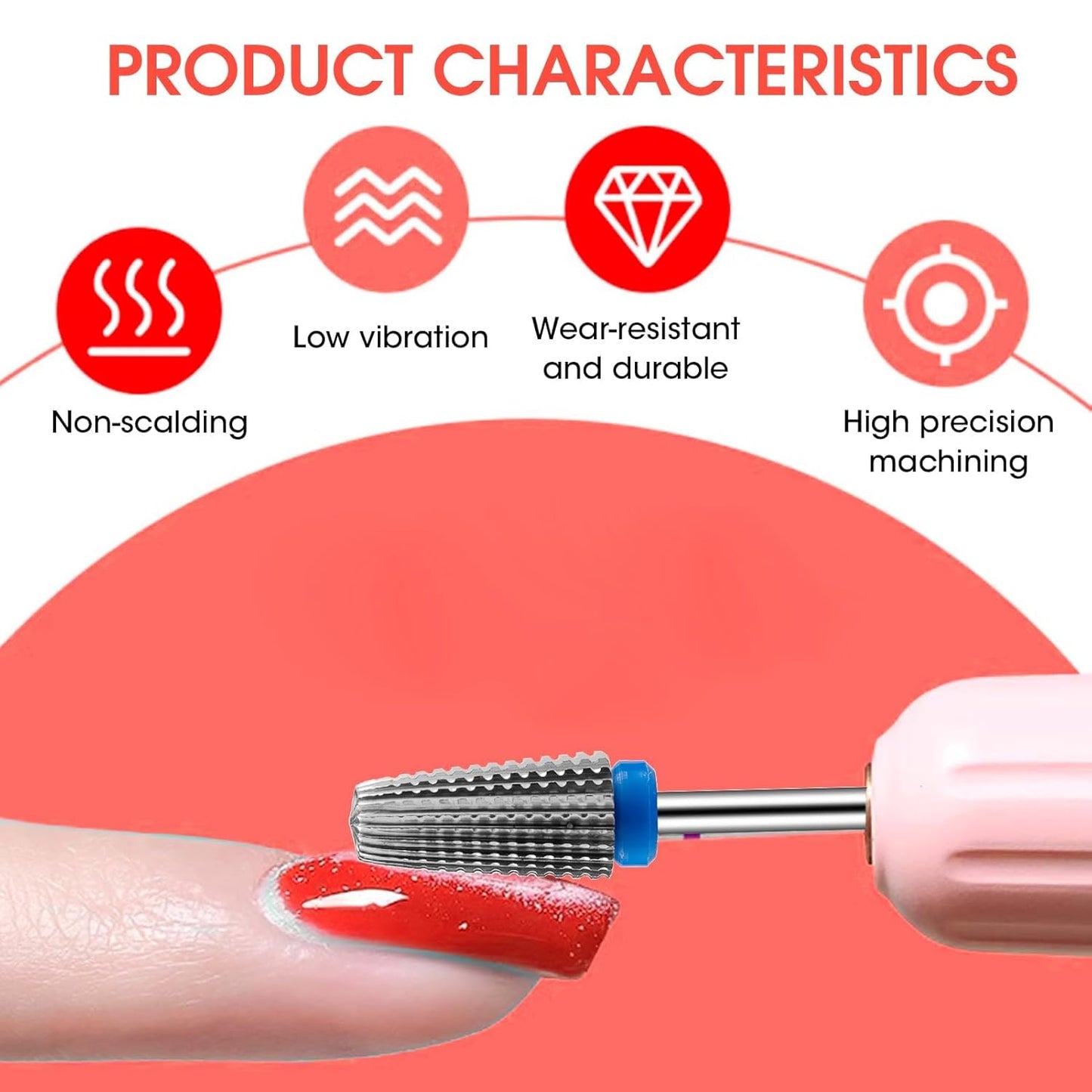 3/32" 5 in 1 Professional Carbide Nail Drill Bits Sets, 2 Pack Tungsten Safety Drill Bits Tech, Cuticle Bit Fast Remove for Manicurist Nail Salon Manicure Pedicure Gel Polishing (2 Shapes)