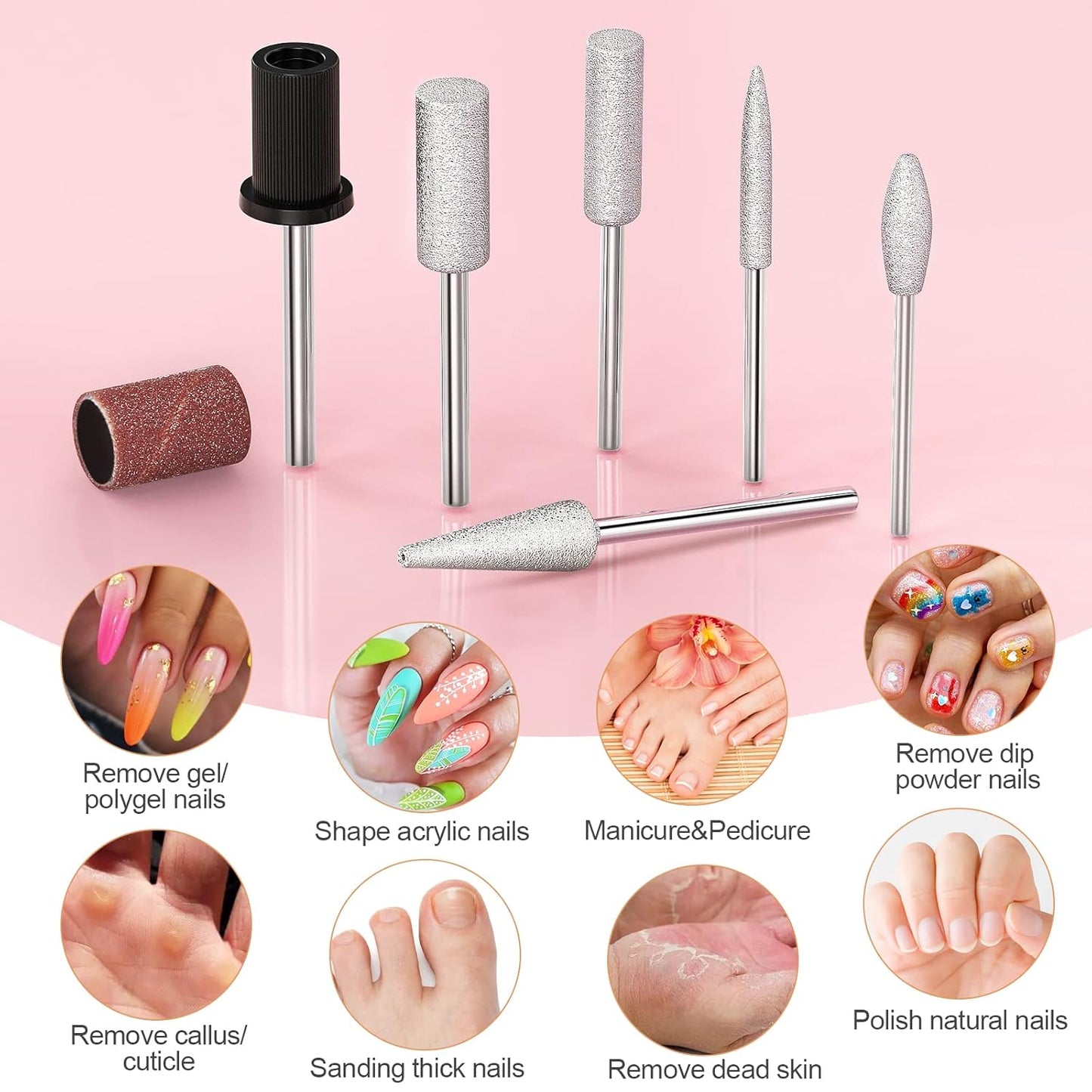 20000RPM Electric Nail Drill Compact Portable Efile Professional Manicure Pedicure Nail File Drill Kit for Acrylic, Gel Nails and Home Salon Use