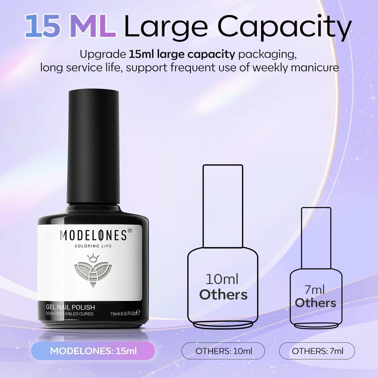 modelones Cat Eye Rainbow Gel Nail Polish Silver Glitter Holographic Glass 9D Cat Eye Gel Polish with Magnet Stick Soak Off U V Nail Lamp Summer Nail Art Top Coat Manicure Salon DIY Home 15 ML