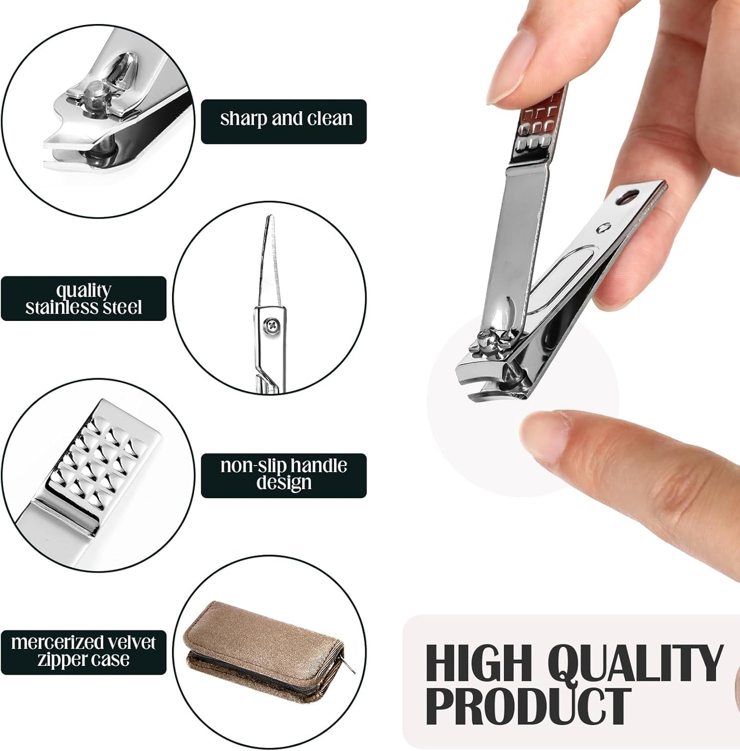 Coume 24 Sets Manicure Set Bulk Rad Tech 8 in 1 Nail Clippers Kit Luxurious Travel Case Stainless Steel Nails Care Tool Office Gift for Coworker Nurse Practitioner Week Christmas(Green Series)