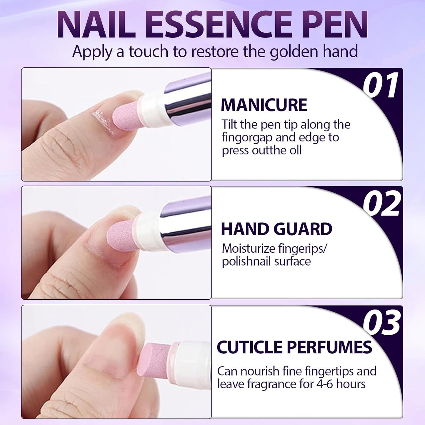 3-in-1 Cuticle Oil Pen,Cuticle Pusher Nail Oil Pen with Ceramic Tip,Dry & Damaged Nails,Nail Cuticle Remover Pen,for Moisturize Strengthen Nails(3PCS)
