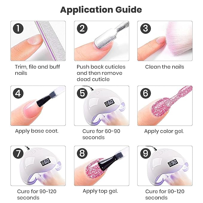 RARJSM Pink Gel Nail Polish, 7.5ml 0.25Floz Reflective Gelpolish Glitter Gel Nail Polish Summer Candy Collection Diamond Shimmer Neon Pink Nailgel for Starter Nail DIY at Home UV LED Cure Required