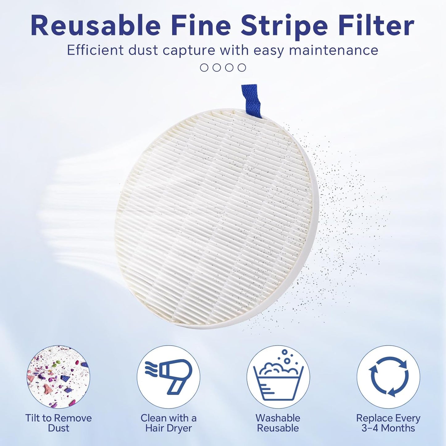 Nail Dust Collector Compact Vacuum Fan Duster with Reusable Filter Low Noise Powerful Vacuum Cleaner for Acrylic Gel Polished Nails, Nail Salon and Home (White)