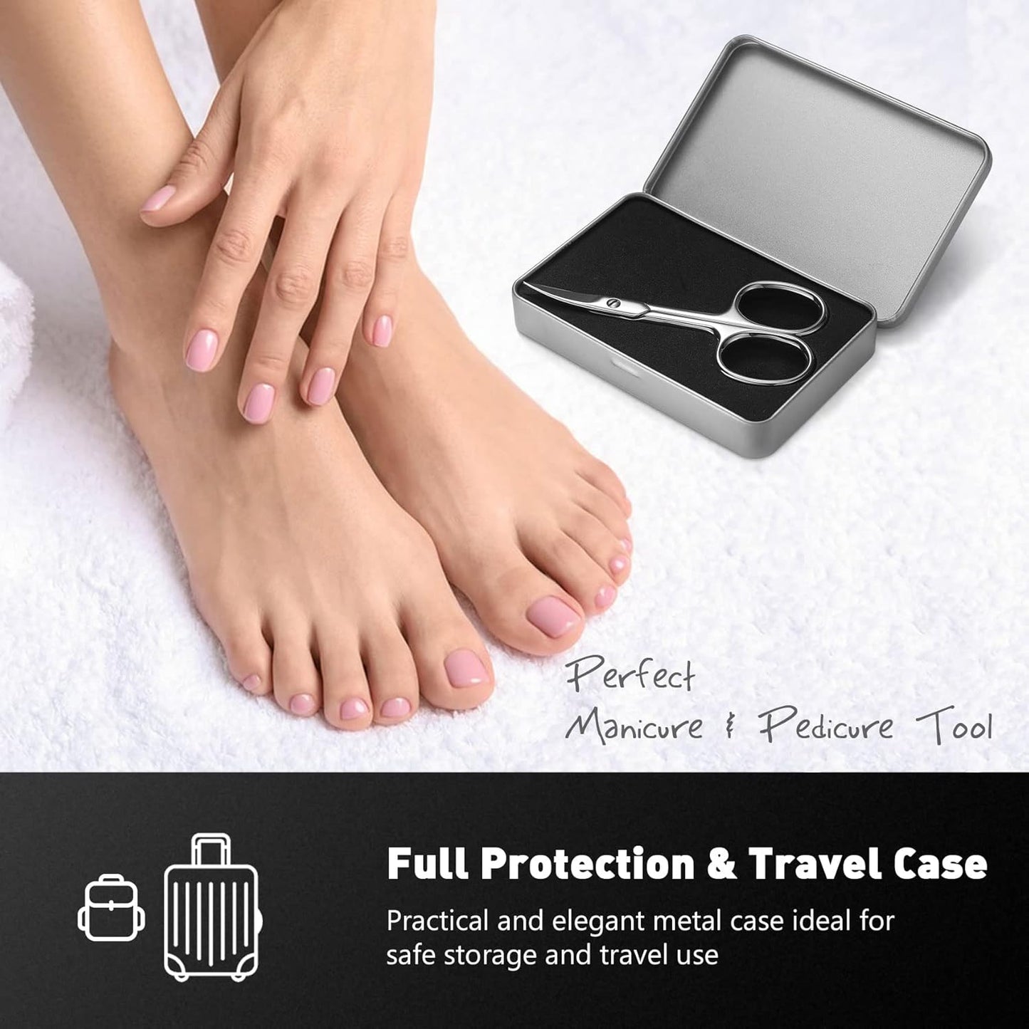 BEZOX Nail Scissors with Sharp Curved Blade - Nail Maintenance Toenail and Fingernail Scissor with Ergonomic Design for Men & Women