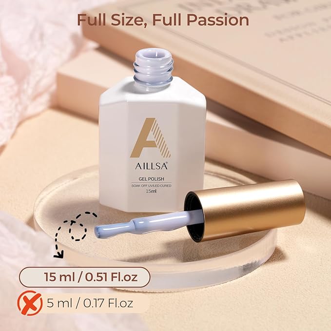 AILLSA Winter Gray Gel Nail Polish Rainy Day Jelly Gel Polish Neutral Sheer Translucent Nude Gel Polish Long Lasting Blue Gray Color Soak Off U V Gel for French Manicure Nail Art at Home 0.51 Oz