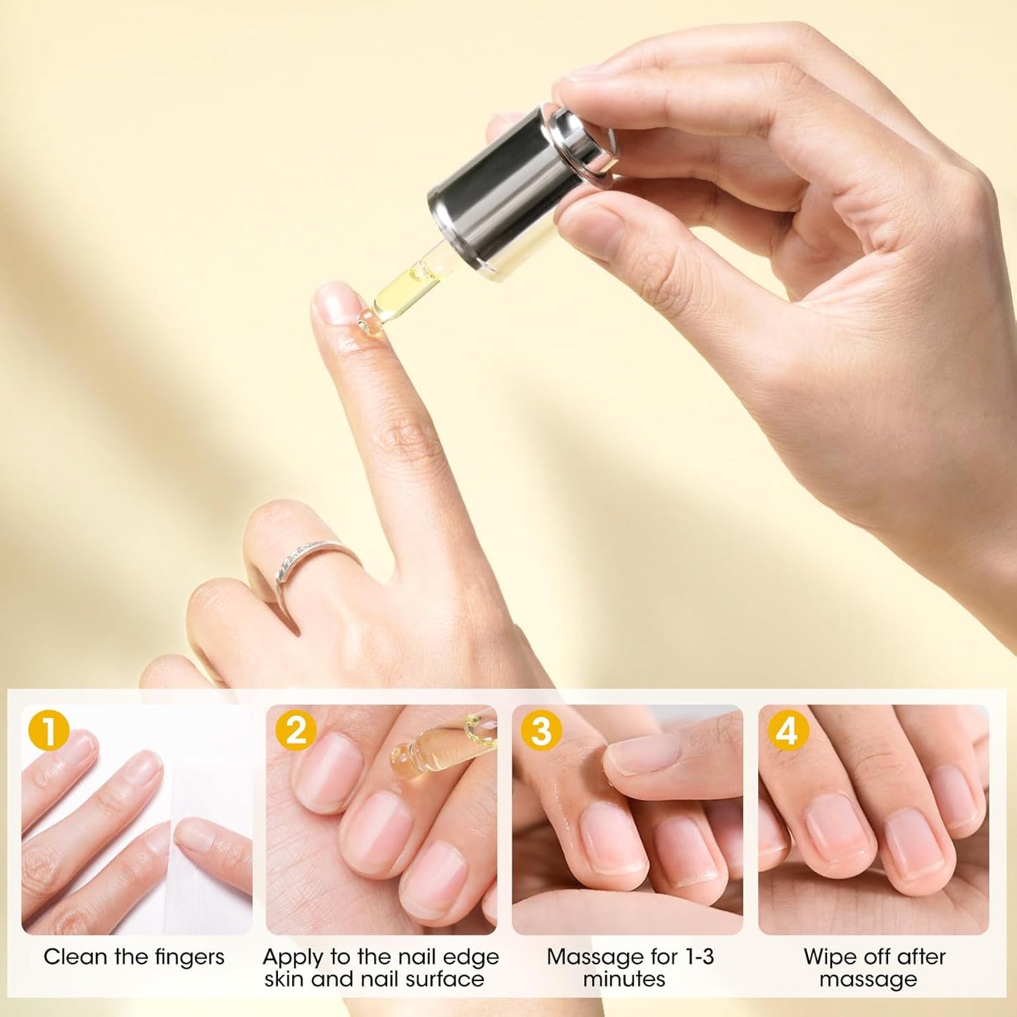 GELLEN Nail Growth Oil, Nail and Cuticle Oil for Growth and Strength, Vitamin E Natural Keratin Cuticle Nails Serum for Hydrating, Nourishing, Strengthening, Repairing, 0.68 Oz