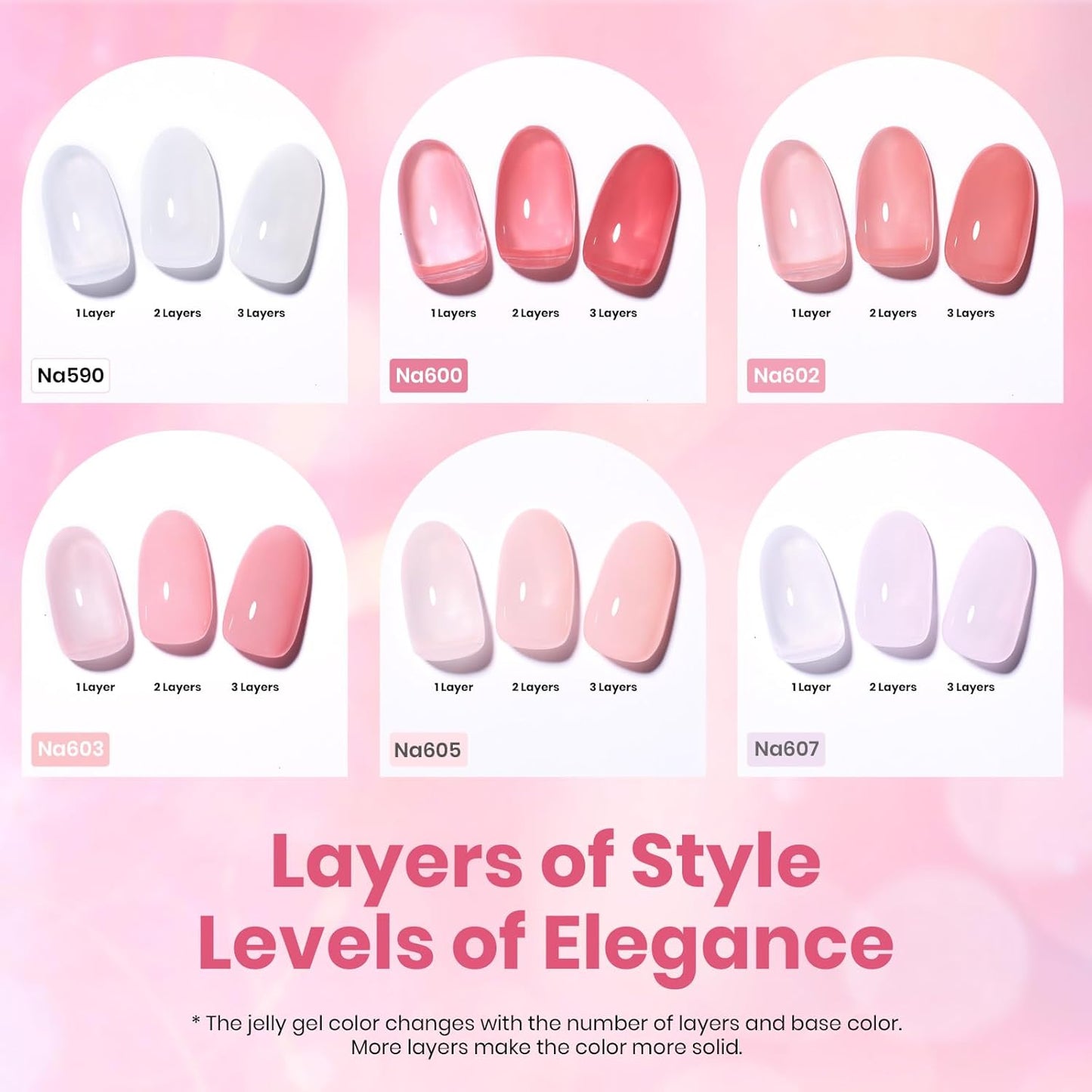 Beetles Nude Gel Nail Polish Set - 6 Colors Hema Free Summer 15ML Jelly Gel Polish Neutral Nude Pink Milky White Sheer Translucent Effect Full Size Soak Off UV Salon Colorful Bottle Gel Gift for Women