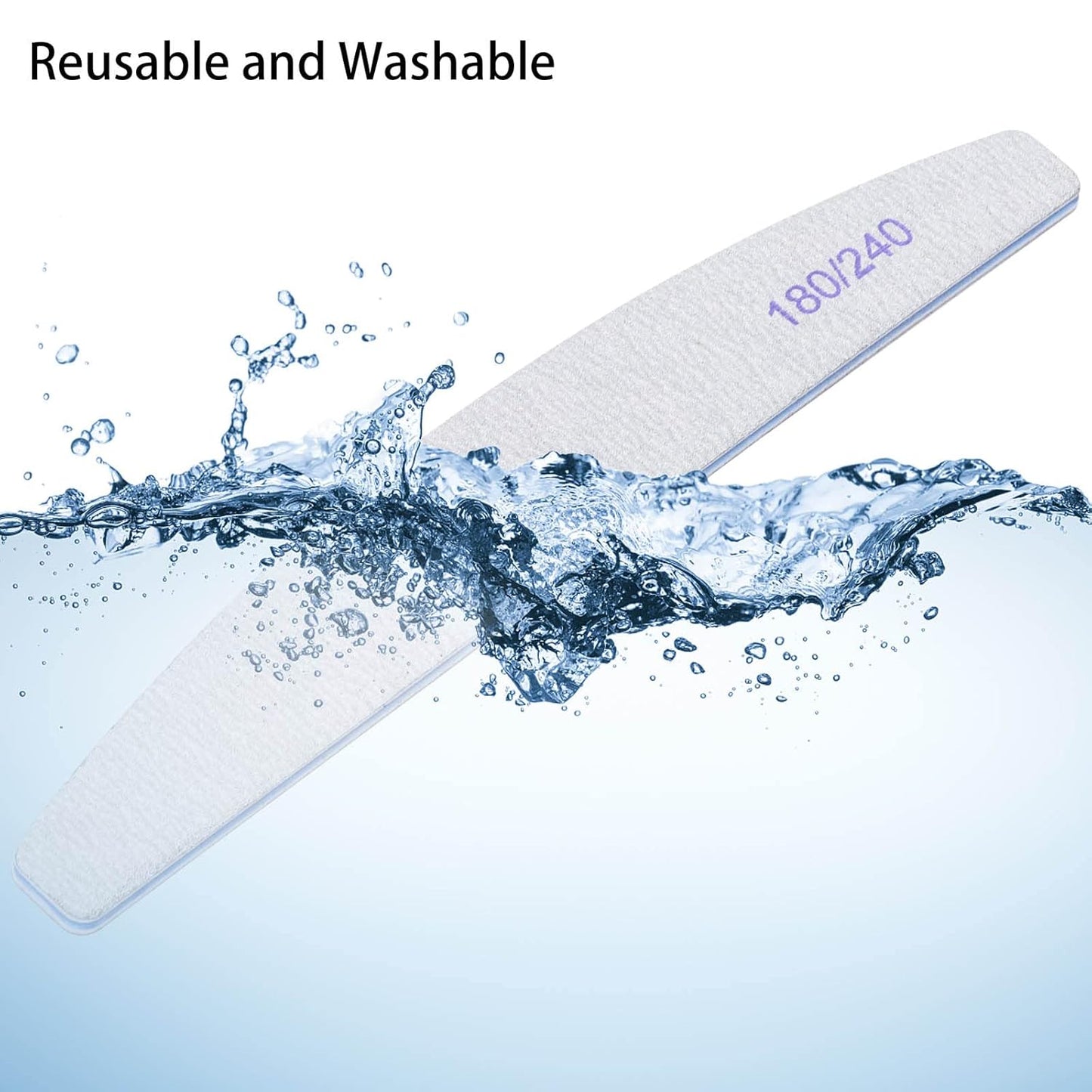 50 Pieces 180/240 Grit Nail Files for Natural Nails, Fingernail Files Double Sided Emery Boards for Nails